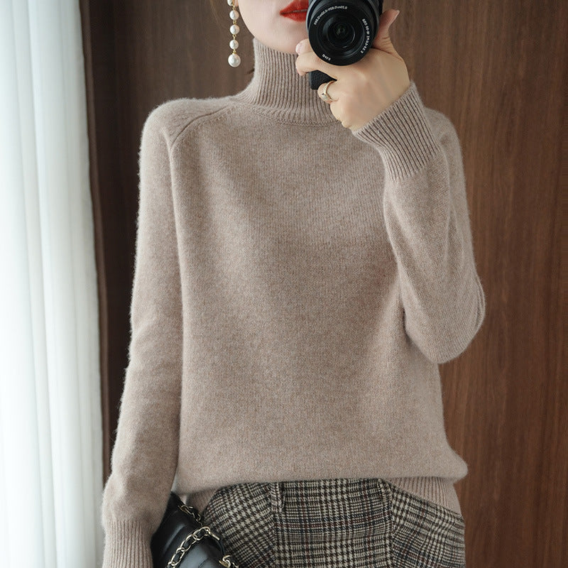 Solid turtleneck knit sweater-buy 2 free shipping