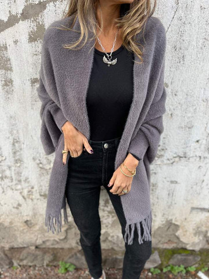 🔥Limited Time 49% Off 🔥Women's Long Sleeve Casual Tassel Shawl Coat