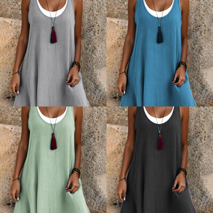 Women's Sleeveless Fake 2-Piece Dress