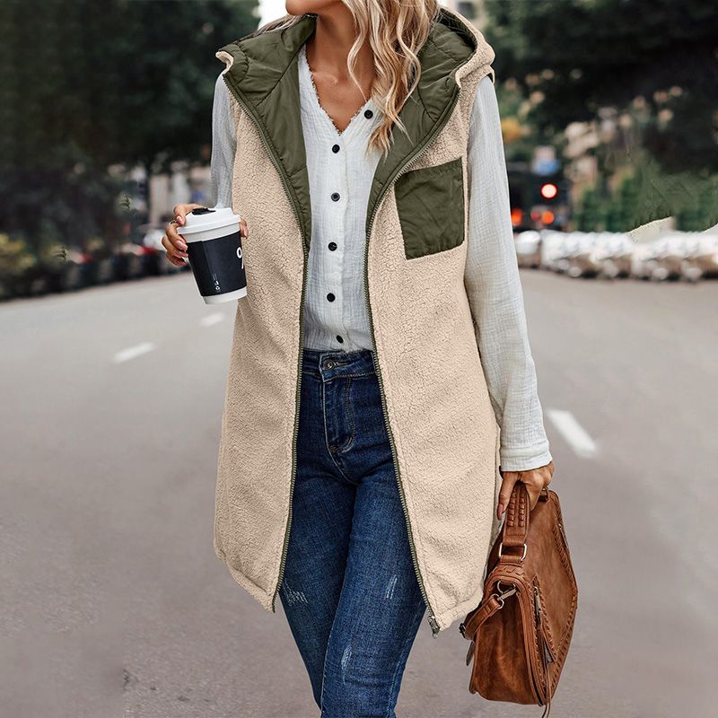 🔥Limited Time 50% Off 🔥Great Gift! Women's Fall Reversible Vest Sleeveless Faux Fleece Jacket