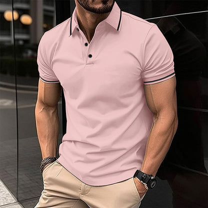 Men's Button Down Ribbed Collar Sports Shirt