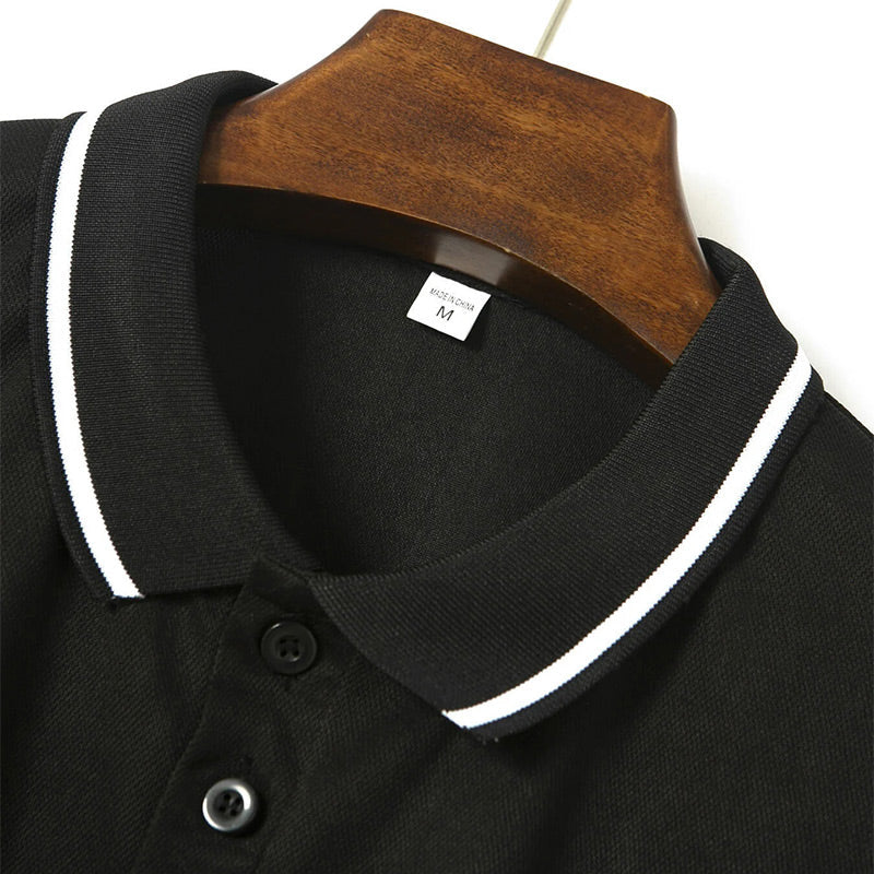 Men's Button Down Ribbed Collar Sports Shirt