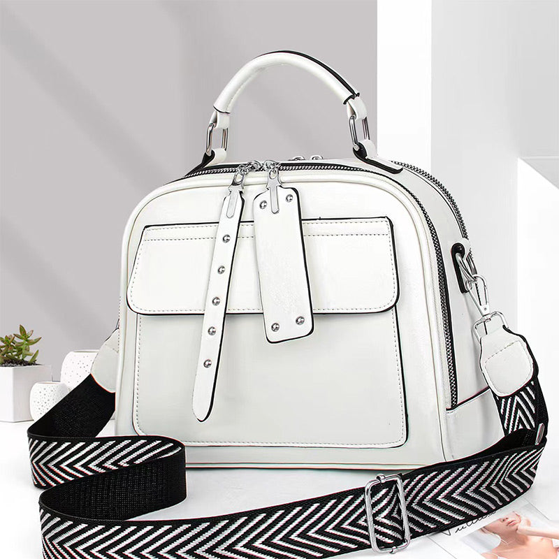 👜Light luxury soft leather multi-layered small square handbag