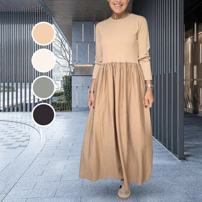 🔥Christmas Promotion 49%OFF🔥Flowy Knit Midi Dress with Full Sleeves