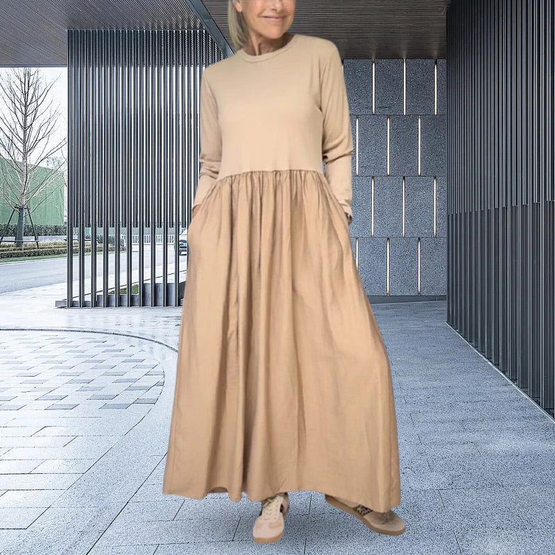 🔥Christmas Promotion 49%OFF🔥Flowy Knit Midi Dress with Full Sleeves