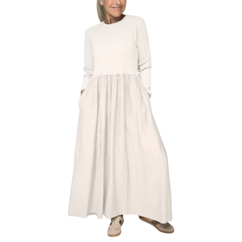 🔥Christmas Promotion 49%OFF🔥Flowy Knit Midi Dress with Full Sleeves