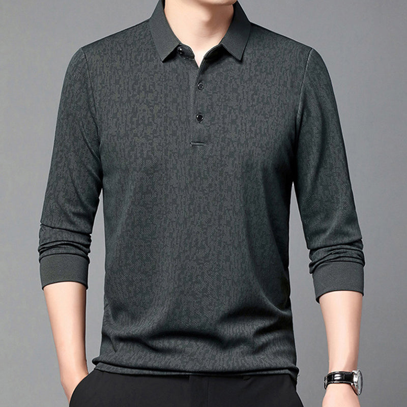 ✨New Arrival✨Men's Business Casual Lapel Long Sleeve T-Shirt