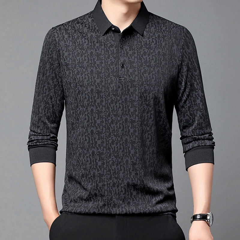 ✨New Arrival✨Men's Business Casual Lapel Long Sleeve T-Shirt