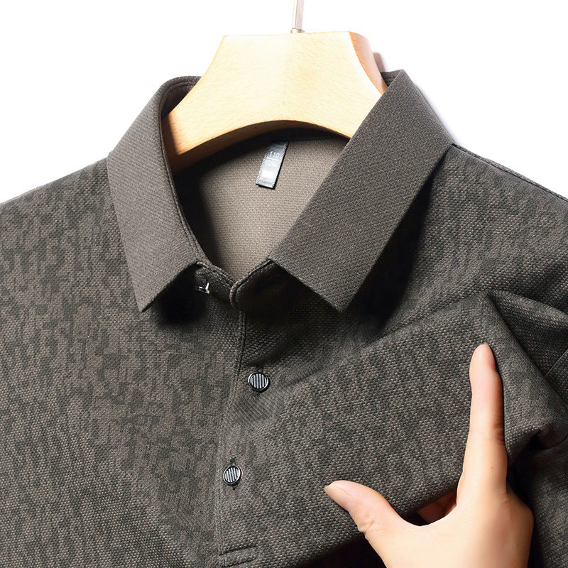 ✨New Arrival✨Men's Business Casual Lapel Long Sleeve T-Shirt