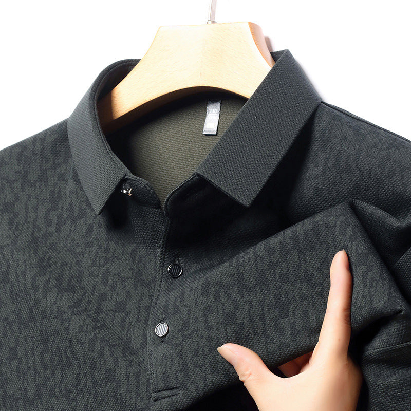 ✨New Arrival✨Men's Business Casual Lapel Long Sleeve T-Shirt