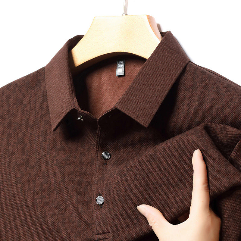 ✨New Arrival✨Men's Business Casual Lapel Long Sleeve T-Shirt