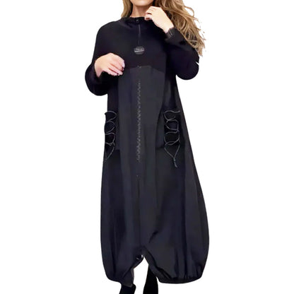 🎅Xmas Sales - 50% OFF🎄Mockneck Long Sleeve Dress with Drawstring