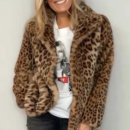 🔥🖤Early Black Friday Sale:50% OFF🖤🔥Women’s Fluffy Short Coat with Leopard Print