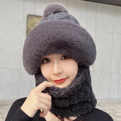 😍HOT SALE🥰 Women's Winter Warm Windproof Plush Scarf Hat