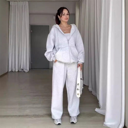 Women's Fashionable Hoodie and Joggers Two-Piece Set