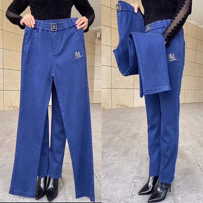 Women's High-Waisted Stretchy Straight-Leg Pants