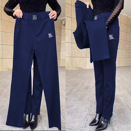 Women's High-Waisted Stretchy Straight-Leg Pants