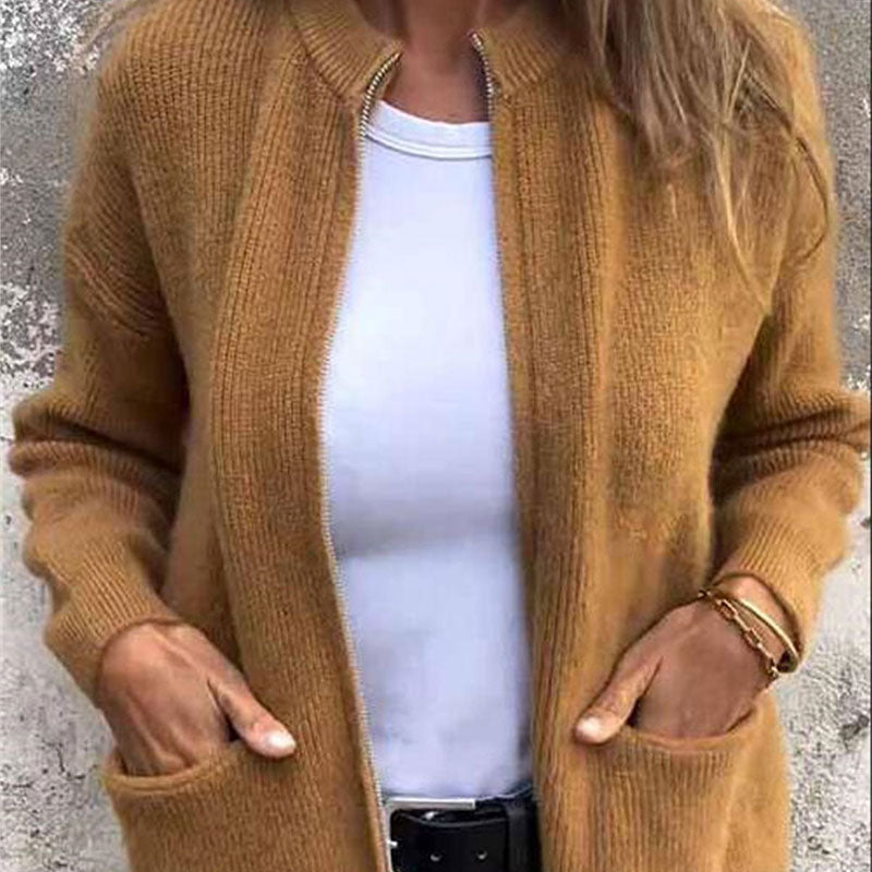 🎁Hot Sale 49% OFF⏳Women's Cozy Zipper Knitted Jacket