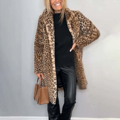 🔥Big Sale 50% OFF🔥Women's Leopard Print Mid-Length Jacket