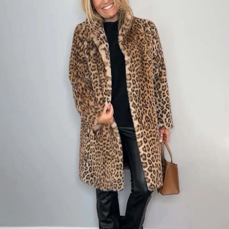 🔥Big Sale 50% OFF🔥Women's Leopard Print Mid-Length Jacket