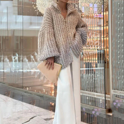 🎅Christmas Pre-sale🎁Knitted Sweater Jacket With Monochromatic Sequins