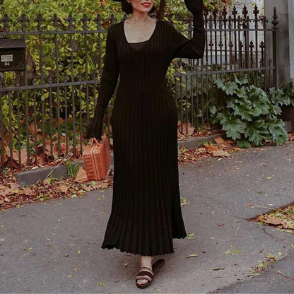 🔥BLACK FRIDAY SALE 49% OFF!!🔥V-Neck Sleeved Knit Midi Dress