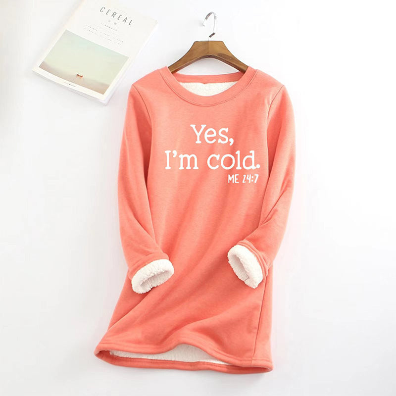 [Best Gift For Her] Women's Winter Plush Lined Warm Sweatshirt