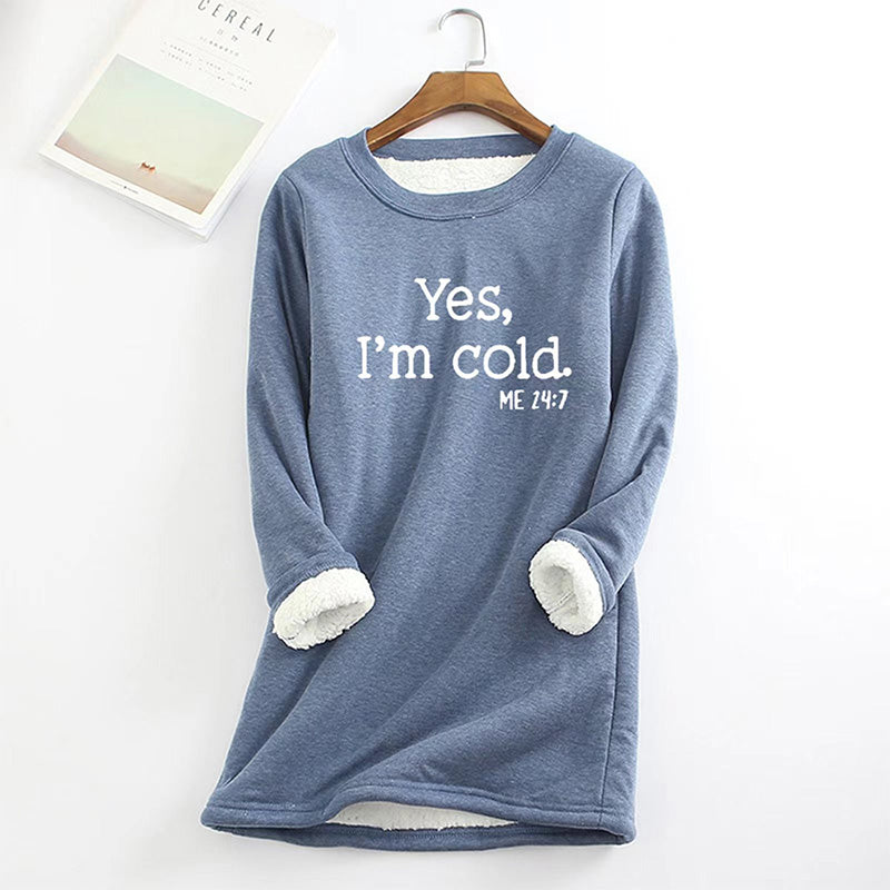 [Best Gift For Her] Women's Winter Plush Lined Warm Sweatshirt