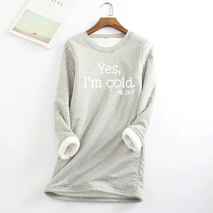 [Best Gift For Her] Women's Winter Plush Lined Warm Sweatshirt