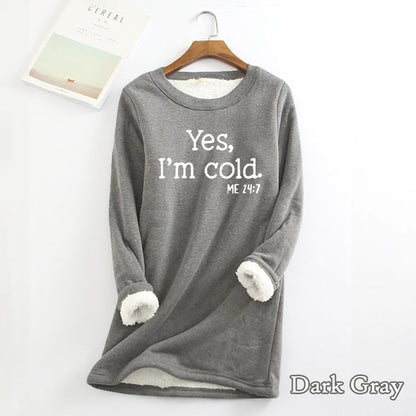 [Best Gift For Her] Women's Winter Plush Lined Warm Sweatshirt