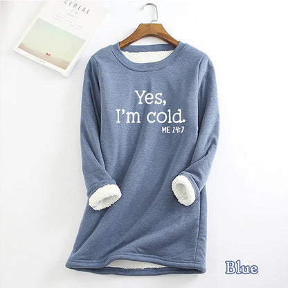 [Best Gift For Her] Women's Winter Plush Lined Warm Sweatshirt