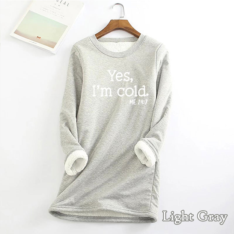 [Best Gift For Her] Women's Winter Plush Lined Warm Sweatshirt