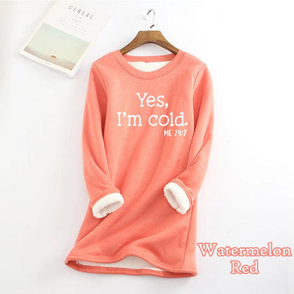 [Best Gift For Her] Women's Winter Plush Lined Warm Sweatshirt