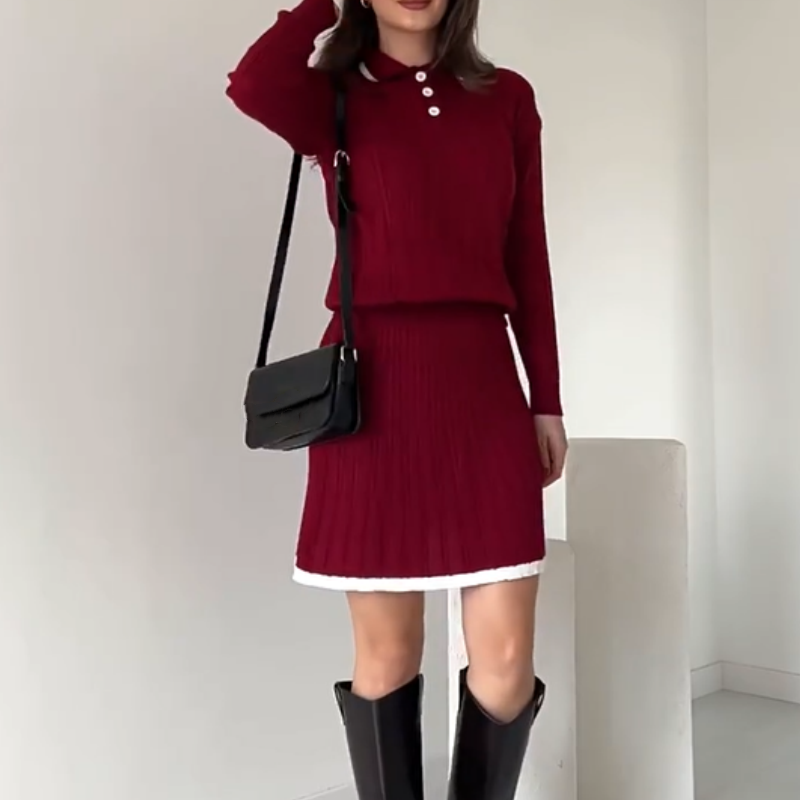 🎅Christmas Pre-sale🎁Women's Knitted Sweater ＆ Short Skirt 2-Piece Set