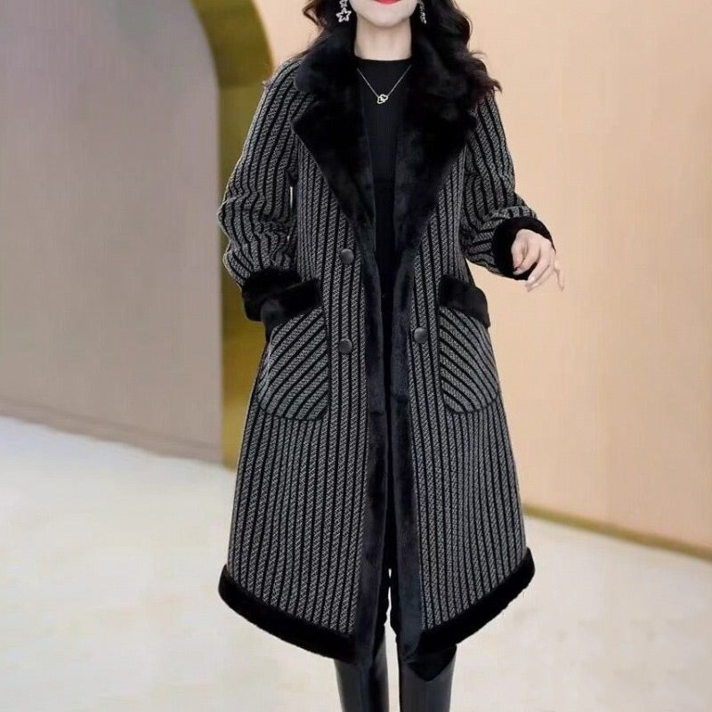 ❄️Winter Specials❄️ Women's Double Breasted Overcoat with Plush Lining