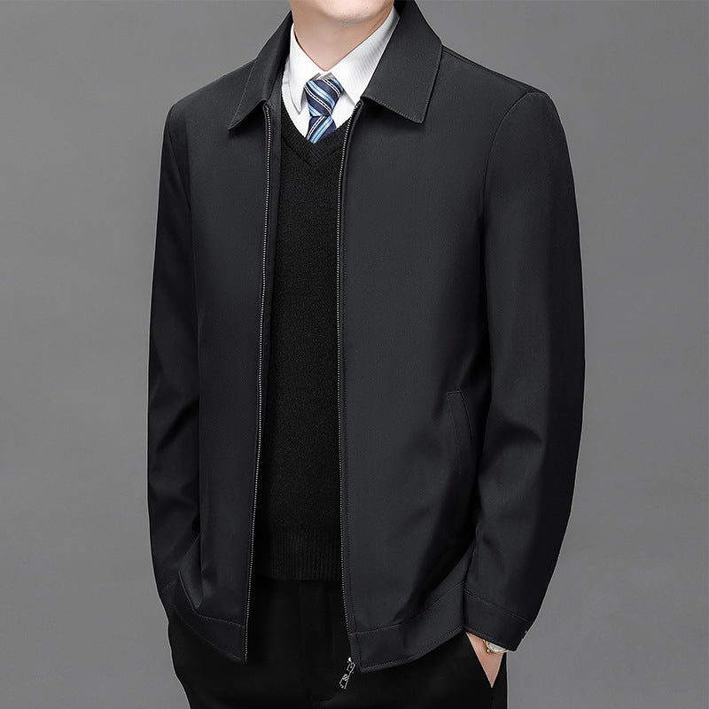 Men's Windproof Lapel Zipper Jacket