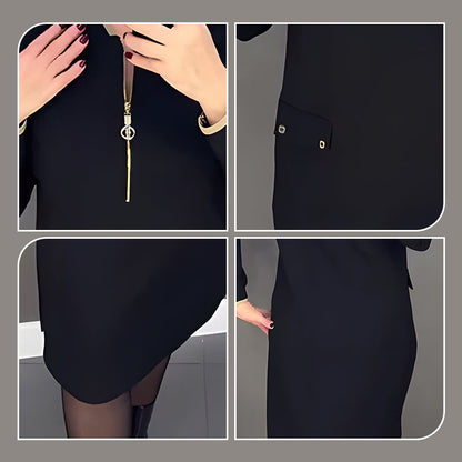 ❄️Winter-Specials❄️Women's Elegant Black Long-Sleeve Dress