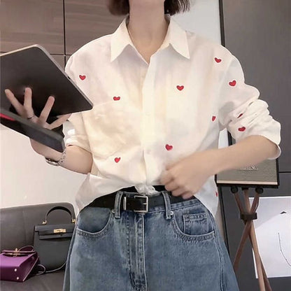 Women’s Nice Chic Lapel White Shirt