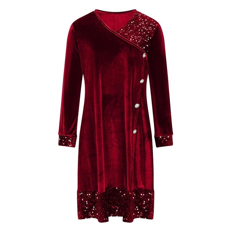 Sequin A-Line Midi Dress for Women