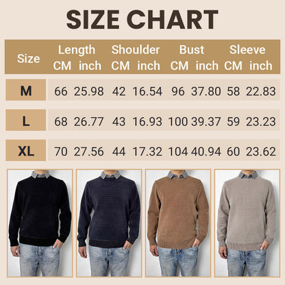 Men's Lapel Plush Lined Knitted Shirt