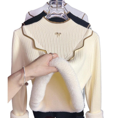 Women's Sweet Mock Neck Sweater for Fall & Winter Layering