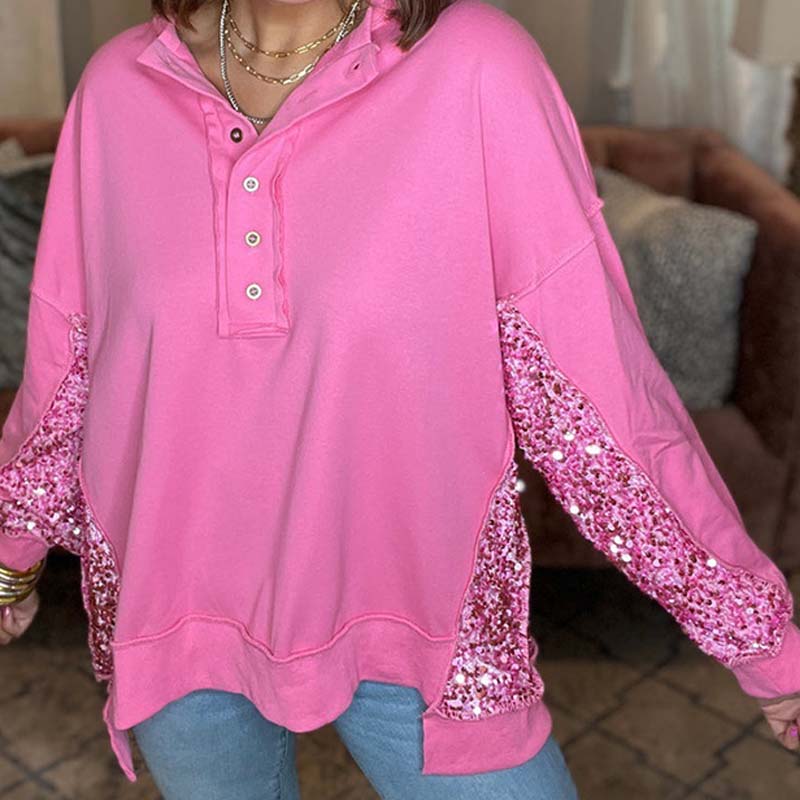 Women's Sequins Patch  Sweatshirt