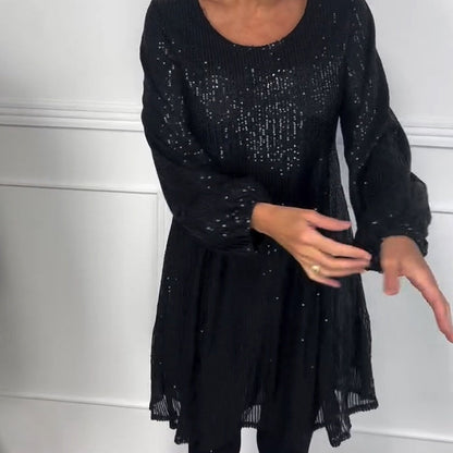 Black Sequined Dress