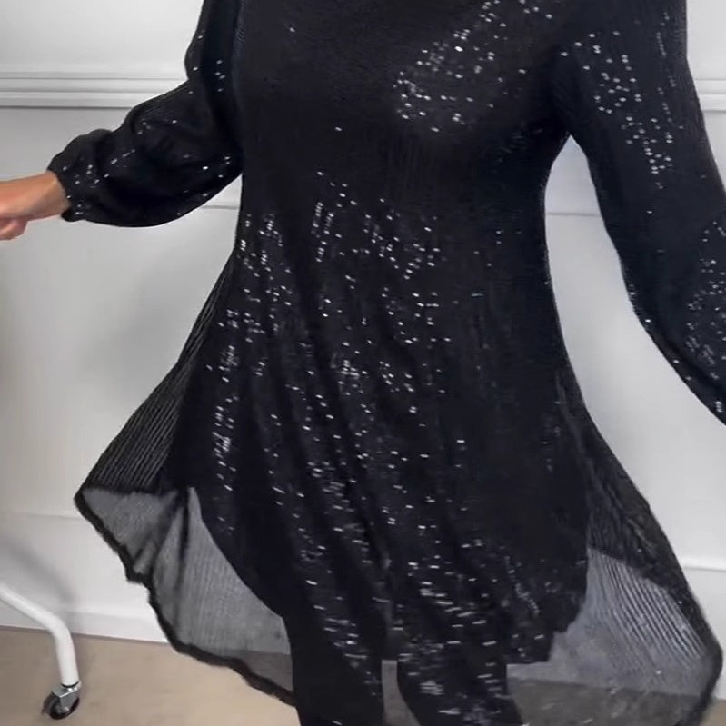 Black Sequined Dress