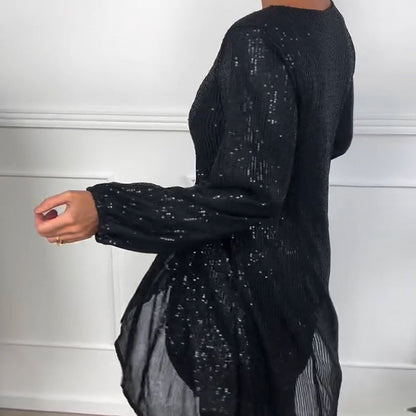 Black Sequined Dress