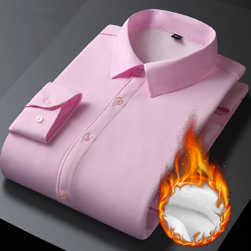 Fleece Stretch Business Shirt For Men