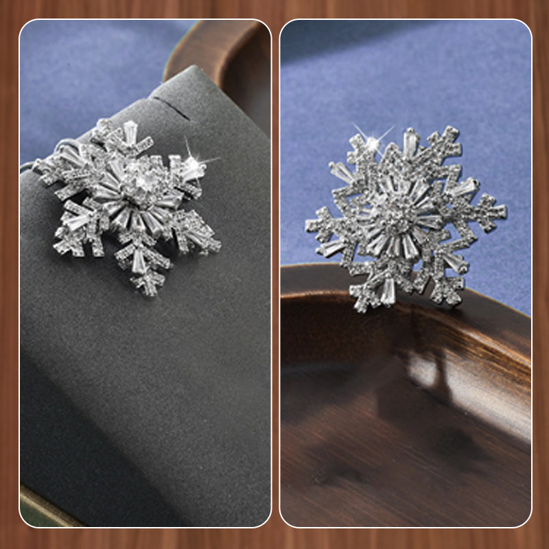 Luxury Rotating Snowflake Brooch