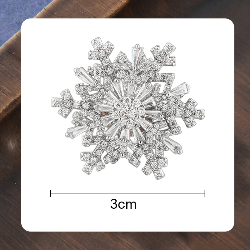 Luxury Rotating Snowflake Brooch