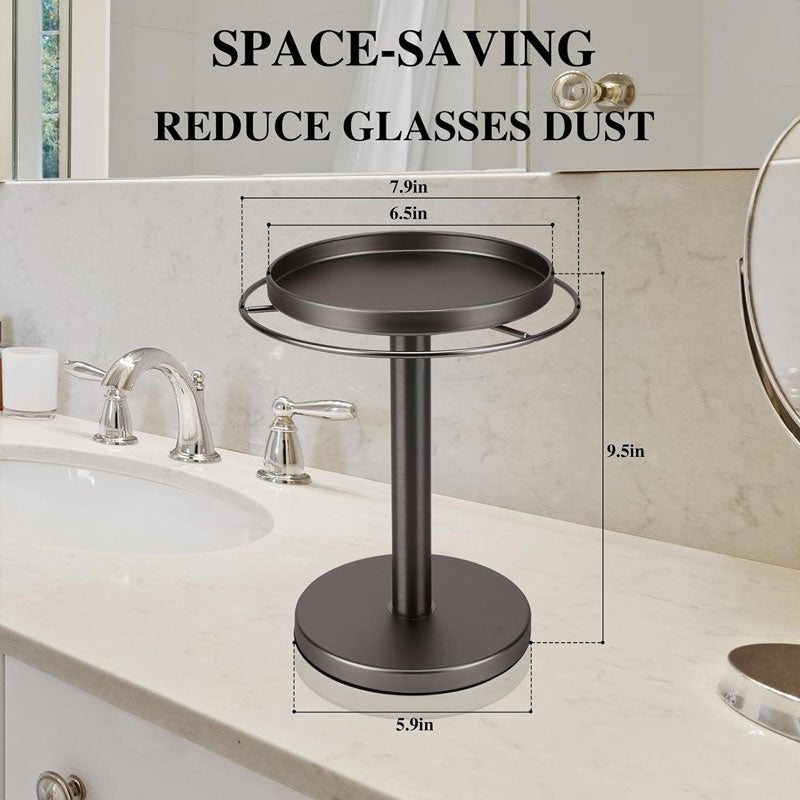 360° Rotating Sunglass Organizer with Tray for Desktop