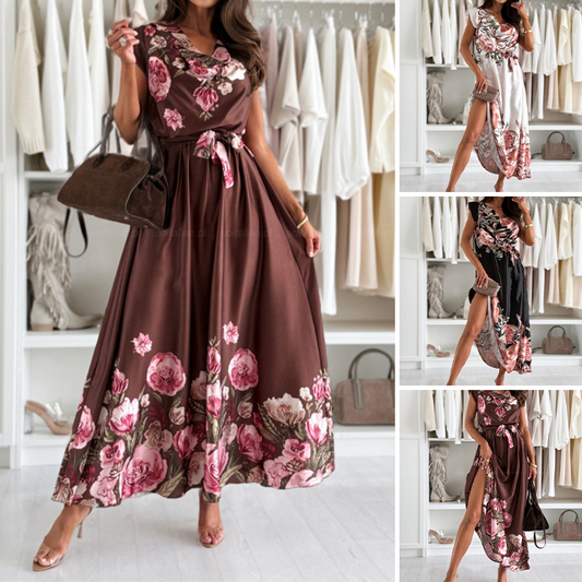 🌸Women's Elegant Printed V-Neck Dresses - Perfect for Every Occasion✨